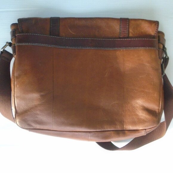 Fossil Mens Laptop Messenger Bag Leather Brown (For dogpant Only!) - Picture 5 of 7